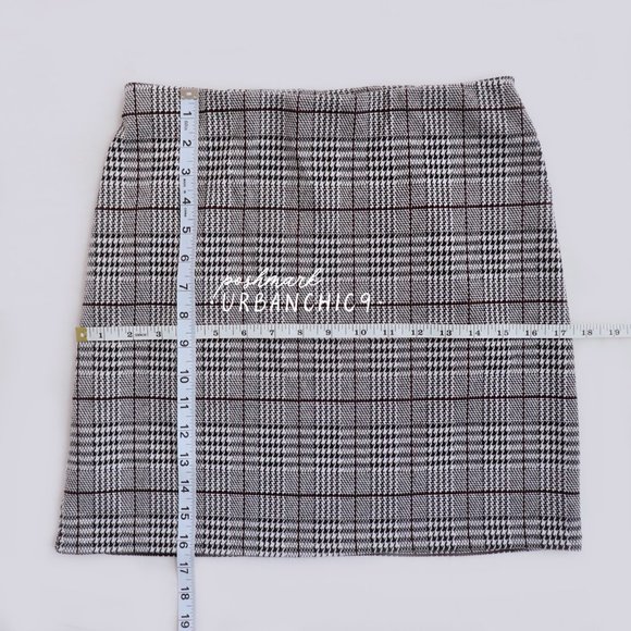 H&M Houndstooth Plaid Mini Jersey Skirt size S - Picture 5 of 8